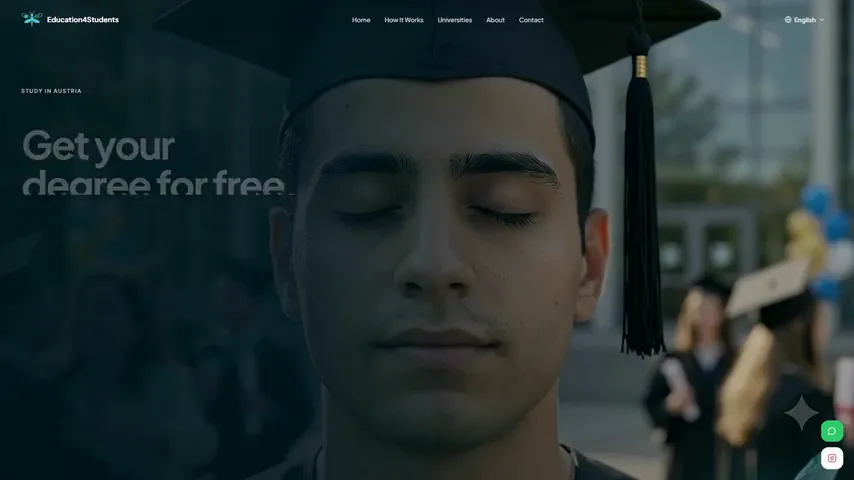 Education4Students — multilingual advisory website, captured from the live site.